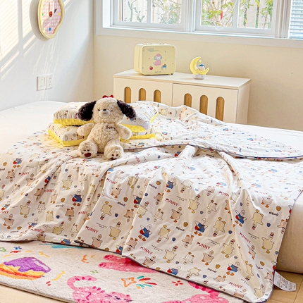 91家纺网 家纺一手货源 找家纺 （总）十九色 2025新款全棉13372ins儿童夏被