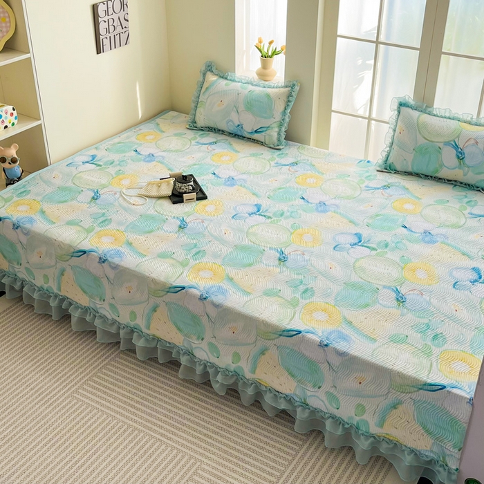 91家纺网 家纺一手货源 找家纺 手艺人家纺 2025新款精美蕾丝花边款夹棉绗缝炕盖榻榻米炕垫防滑炕垫炕盖榻榻米炕垫榻榻米垫床盖榻榻米炕盖炕垫KH01-KH27 KH09