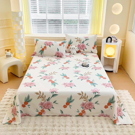 91家纺网 家纺一手货源 找家纺 （总1）安逸家纺 12868 新款全棉床单学生宿舍纯棉单床单