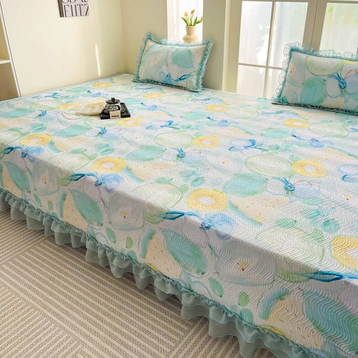 91家纺网 家纺一手货源 找家纺 手艺人家纺 2025新款精美蕾丝花边款夹棉绗缝炕盖榻榻米炕垫防滑炕垫炕盖榻榻米炕垫榻榻米垫床盖榻榻米炕盖炕垫KH01-KH27 KH09