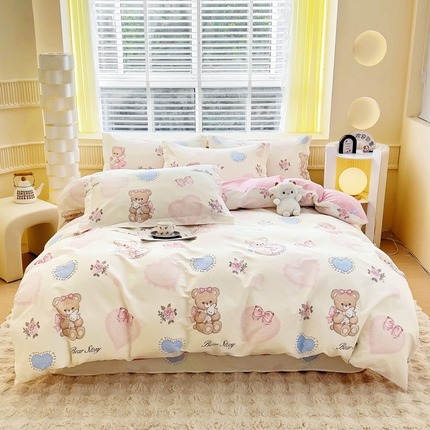 91家纺网 家纺一手货源 找家纺 （总1）安逸家纺 12868 新款全棉床单四件套学生宿舍纯棉床单款三件套