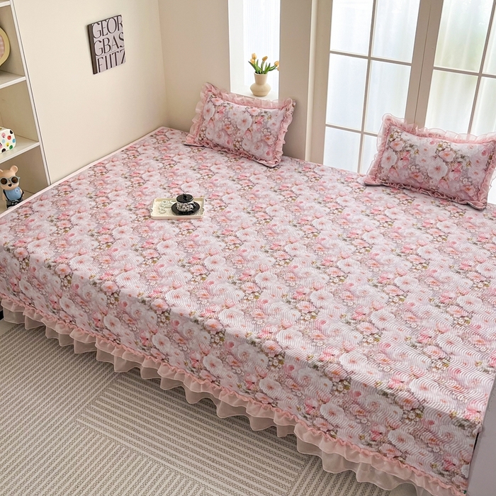 91家纺网 家纺一手货源 找家纺 手艺人家纺 2025新款精美蕾丝花边款夹棉绗缝炕盖榻榻米炕垫防滑炕垫炕盖榻榻米炕垫榻榻米垫床盖榻榻米炕盖炕垫KH01-KH27 KH01