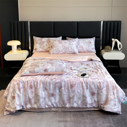 91家纺网 家纺一手货源 找家纺 （总）优贝家纺 2025新款100%兰精莱赛尔天丝数码印花夏被四件套