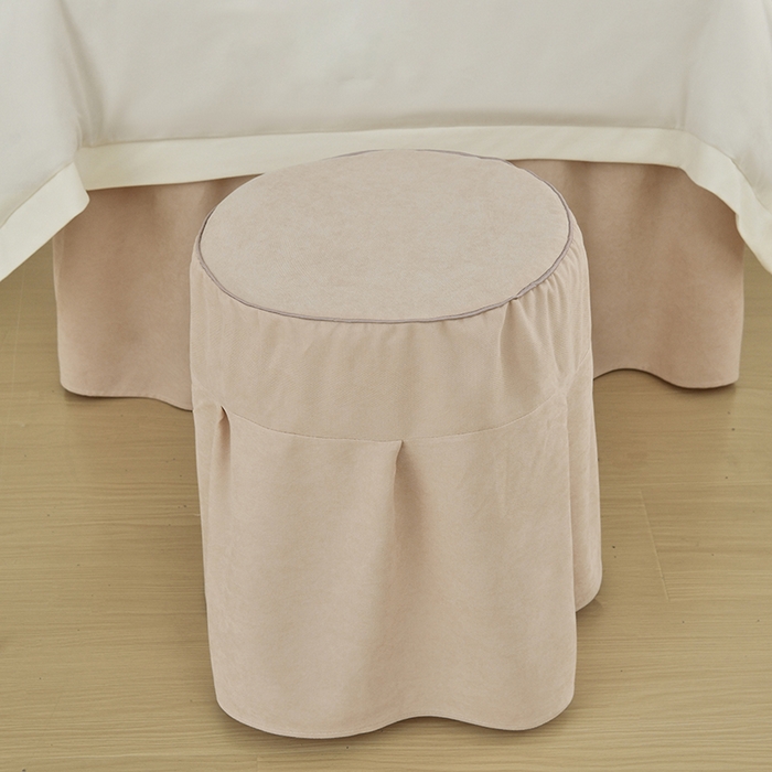 91家纺网 家纺一手货源 找家纺 不打烊家纺 2025新款贡棉美 容床罩印花款-花千城（支持logo定制） 花千城米白色拼卡其色