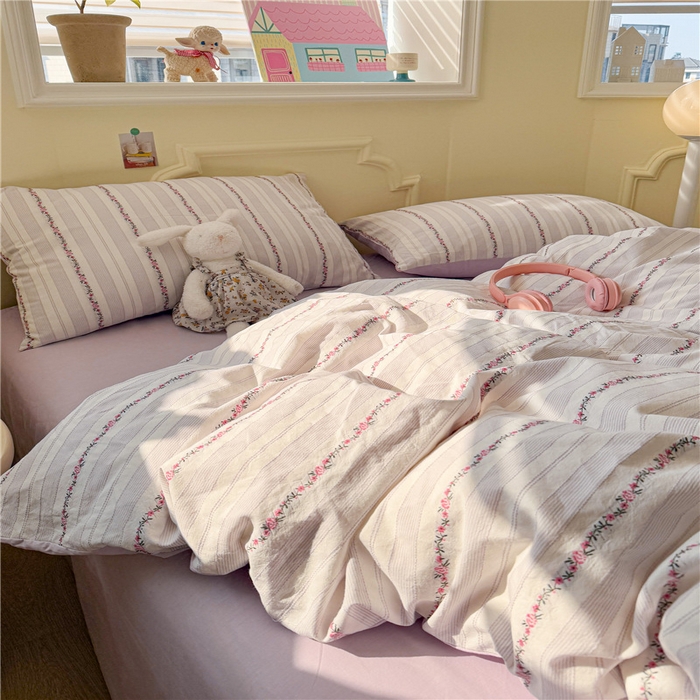 91家纺网 家纺一手货源 找家纺 （总）琪格格纺织 2025新款美式田园色织提花系列四件套