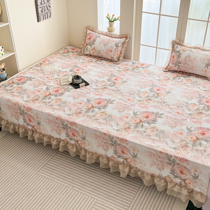 91家纺网 家纺一手货源 找家纺 手艺人家纺 2025新款精美蕾丝花边款夹棉绗缝炕盖榻榻米炕垫防滑炕垫炕盖榻榻米炕垫榻榻米垫床盖榻榻米炕盖炕垫KH01-KH27 KH07