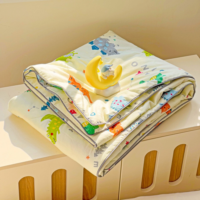 91家纺网 家纺一手货源 找家纺 十九色 2025新款全棉13372ins儿童夏被 小恐龙