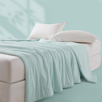 2025新款A类氨纶凉感天丝夏被纯色冰淇淋西瓜夏凉被空调被直播带货 清风绿