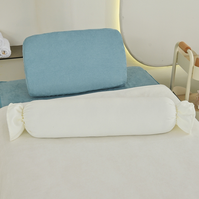 91家纺网 家纺一手货源 找家纺 不打烊家纺 2025新款贡棉美 容床罩印花款-花千城（支持logo定制）花千城米白色拼绿色