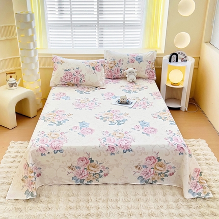 91家纺网 家纺一手货源 找家纺 （总1）安逸家纺 12868 新款全棉床单学生宿舍纯棉单床单