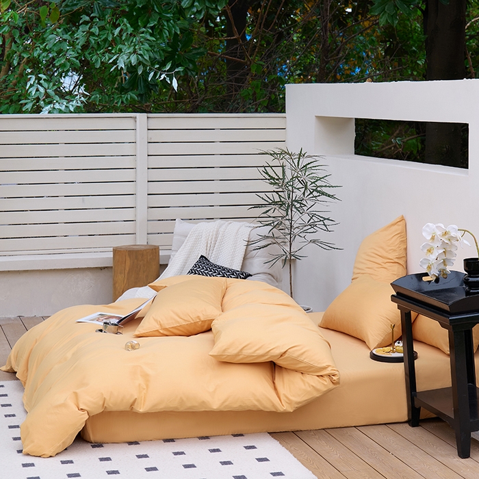 91家纺网 家纺一手货源 找家纺 期遇2025新款全棉13374纯色四件套 卡其