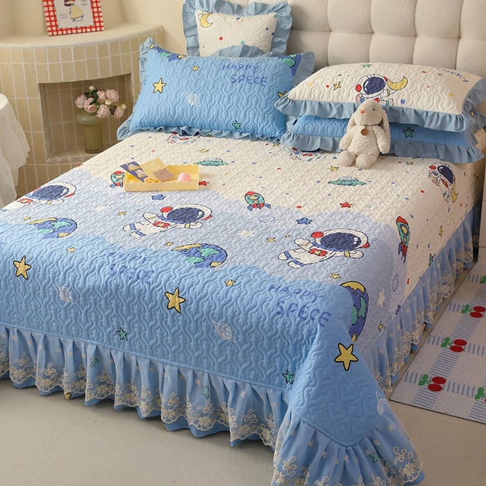 91家纺网 家纺一手货源 找家纺 （总）美达家纺2025新款全棉蕾丝边单床盖