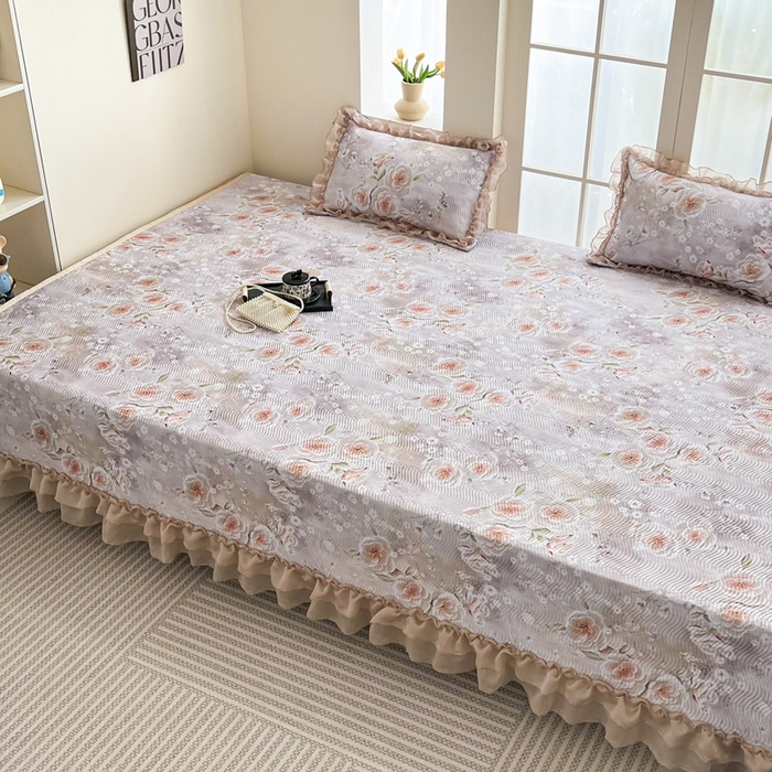 91家纺网 家纺一手货源 找家纺 手艺人家纺 2025新款精美蕾丝花边款夹棉绗缝炕盖榻榻米炕垫防滑炕垫炕盖榻榻米炕垫榻榻米垫床盖榻榻米炕盖炕垫KH01-KH27 KH05