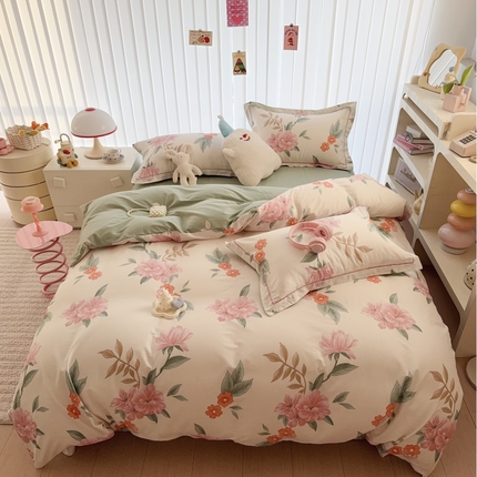 于果 2025新款全棉13370四件套 抒情花季