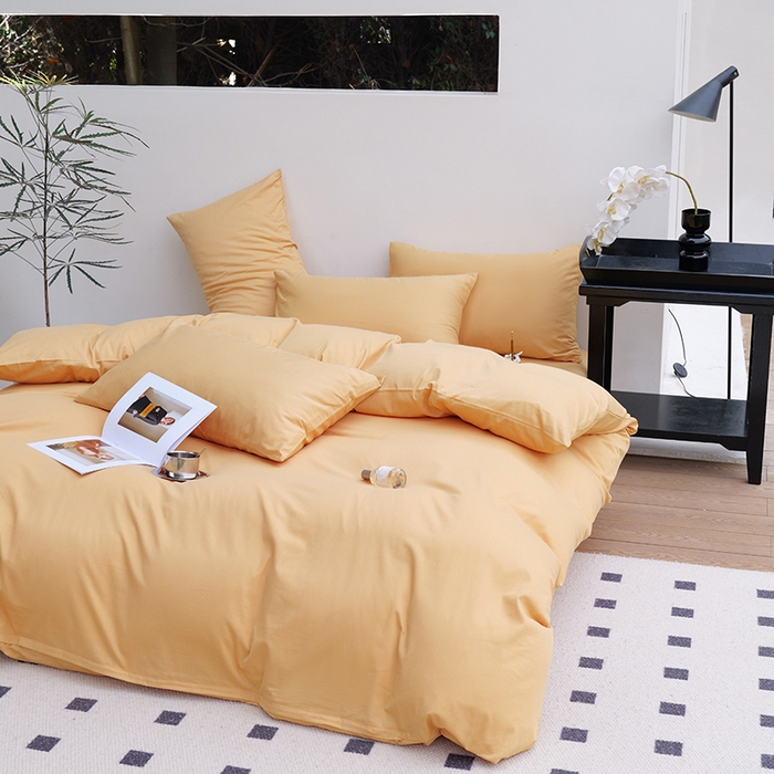 91家纺网 家纺一手货源 找家纺 期遇2025新款全棉13374纯色四件套 卡其