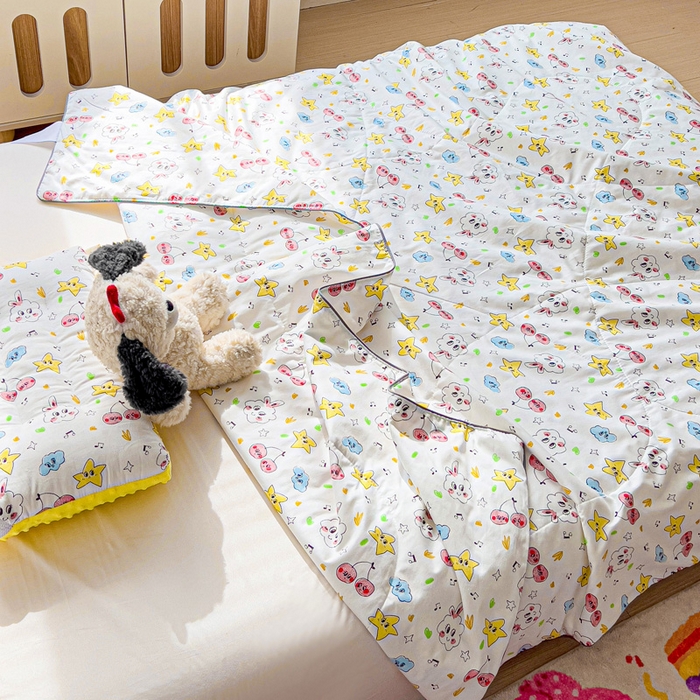 91家纺网 家纺一手货源 找家纺 十九色 2025新款全棉13372ins儿童夏被 小星星