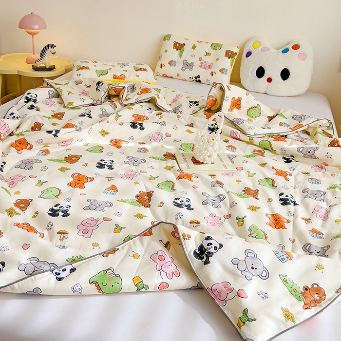 91家纺网 家纺一手货源 找家纺 十九色 2025新款全棉13372ins儿童夏被 考拉