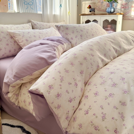 91家纺网 家纺一手货源 找家纺 （总）席佬大2025新款柔软针织棉双层纱印花四件套