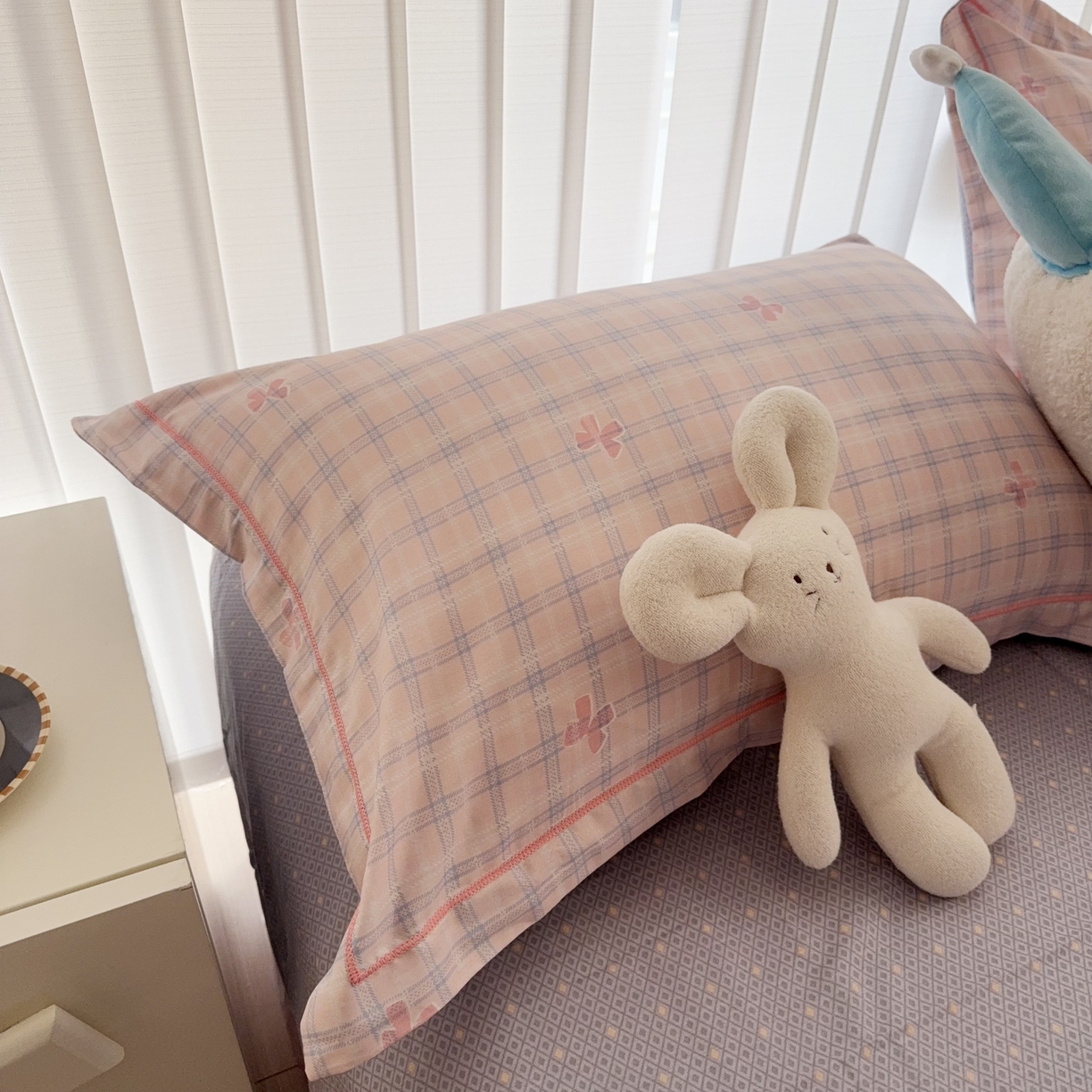 91家纺网 家纺一手货源 找家纺 于果 2025新款全棉13370四件套 格子蝴蝶结