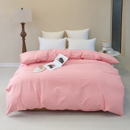期遇2025新款13374纯色全棉被套 粉玉