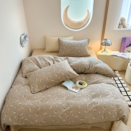 觅糖 2025新款全棉双层纱三角针萌趣卡通系列 帽子熊