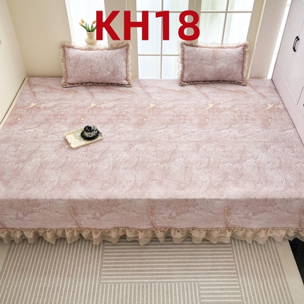 手艺人家纺 2025新款精美蕾丝花边款夹棉绗缝炕盖榻榻米炕垫防滑炕垫炕盖榻榻米炕垫榻榻米垫床盖榻榻米炕盖炕垫KH01-KH27 KH18