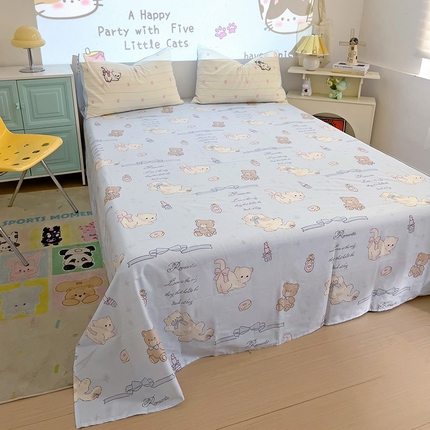 91家纺网 家纺一手货源 找家纺 （总）新款13370纯棉毛巾绣呆萌系列四件套