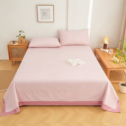 91家纺网 家纺一手货源 找家纺 慕梵家居 全棉老粗布床单系列 全棉老粗布-细条粉