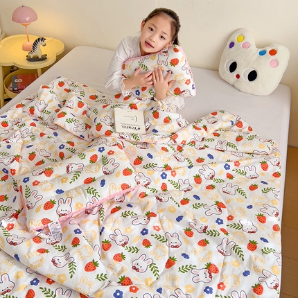 十九色 2025新款全棉13372ins儿童夏被 大白兔