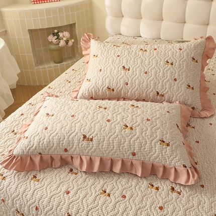 美达家纺2025新款全棉蕾丝边单床盖 快乐追梦