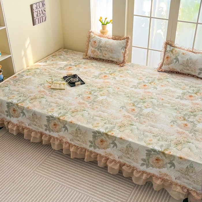 91家纺网 家纺一手货源 找家纺 手艺人家纺 2025新款精美蕾丝花边款夹棉绗缝炕盖榻榻米炕垫防滑炕垫炕盖榻榻米炕垫榻榻米垫床盖榻榻米炕盖炕垫KH01-KH27 KH06