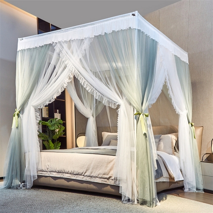 91家纺网 家纺一手货源 找家纺 （总）夏彩 2025新款雪纺双层加柔加密外撑式25烤漆加粗宫廷蚊帐支架-88611