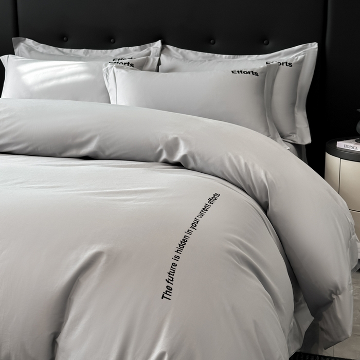 91家纺网 家纺一手货源 找家纺 新方向2025新款全棉长绒棉刺绣四件套-前程似锦 前程似锦-爵士灰