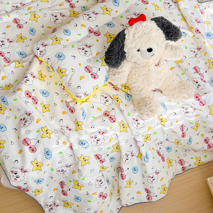 91家纺网 家纺一手货源 找家纺 十九色 2025新款全棉13372ins儿童夏被 小星星