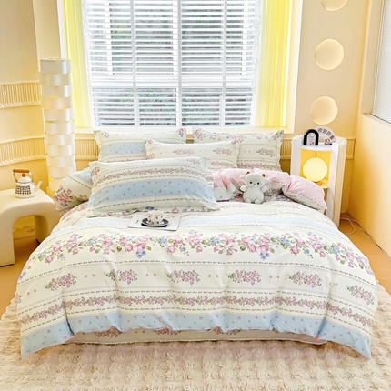 91家纺网 家纺一手货源 找家纺 （总1）安逸家纺 12868 新款全棉床单四件套学生宿舍纯棉床单款三件套