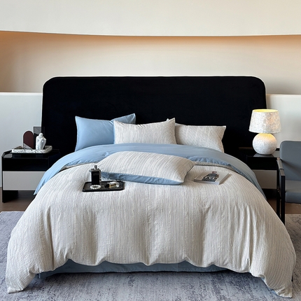 91家纺网 家纺一手货源 找家纺 （总）家居1号2025新款13372全棉提花四件套--简爱系列