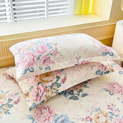 91家纺网 家纺一手货源 找家纺 （总1）安逸家纺 12868 新款全棉枕套学生纯棉单枕套48x74一对