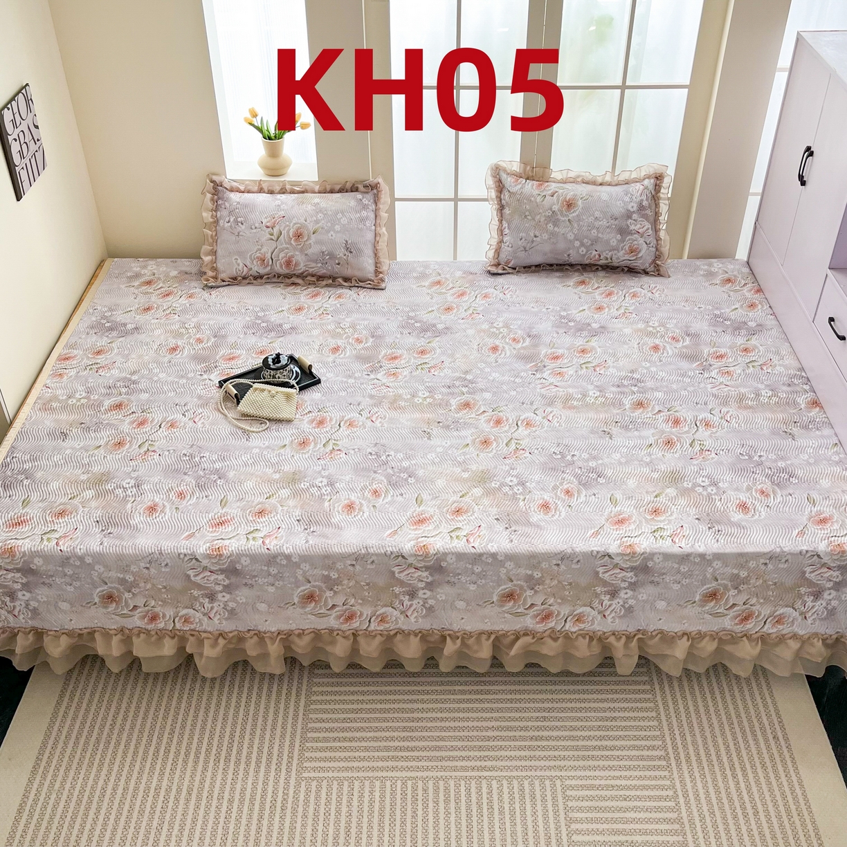 91家纺网 家纺一手货源 找家纺 手艺人家纺 2025新款精美蕾丝花边款夹棉绗缝炕盖榻榻米炕垫防滑炕垫炕盖榻榻米炕垫榻榻米垫床盖榻榻米炕盖炕垫KH01-KH27 KH05