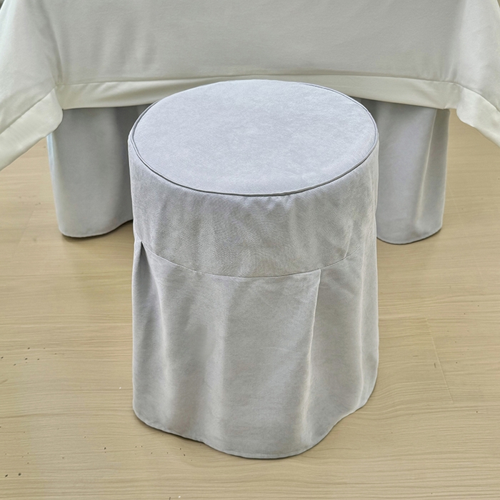 91家纺网 家纺一手货源 找家纺 不打烊家纺 2025新款贡棉美 容床罩印花款-梦之语（支持logo定制） 梦之语卡其色拼灰色