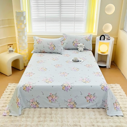 91家纺网 家纺一手货源 找家纺 （总1）安逸家纺 12868 新款全棉床单学生宿舍纯棉单床单