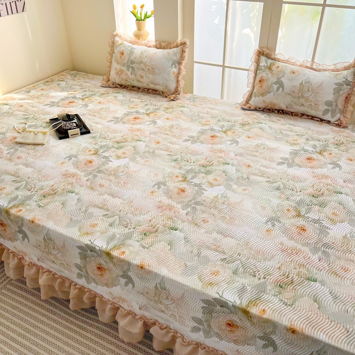 91家纺网 家纺一手货源 找家纺 手艺人家纺 2025新款精美蕾丝花边款夹棉绗缝炕盖榻榻米炕垫防滑炕垫炕盖榻榻米炕垫榻榻米垫床盖榻榻米炕盖炕垫KH01-KH27 KH06