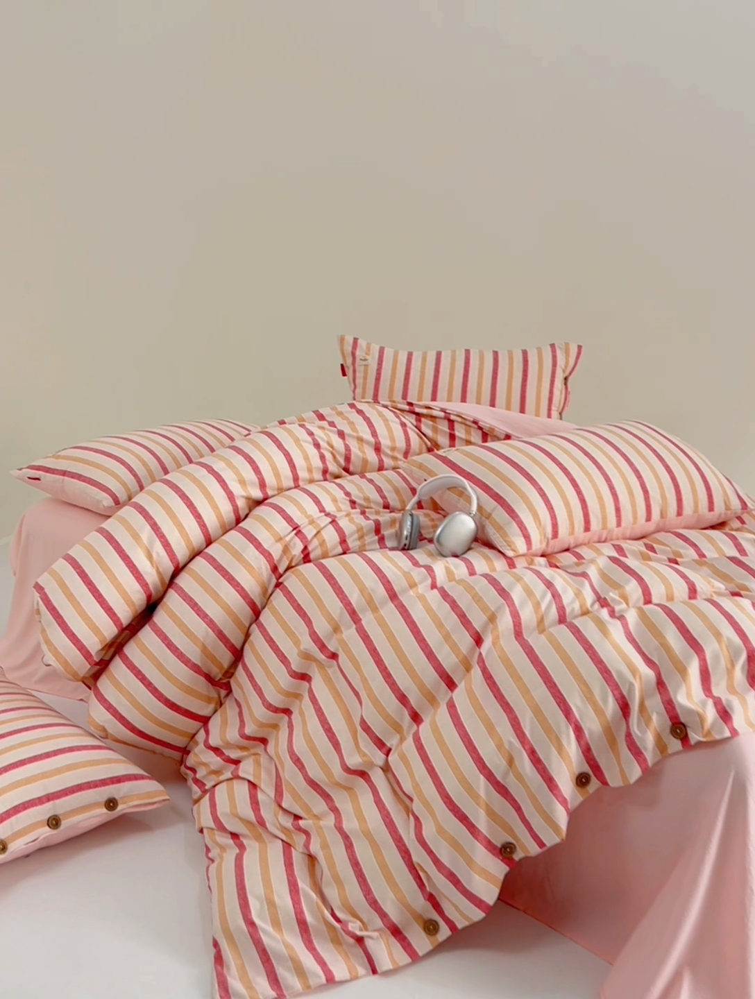 91家纺网 家纺一手货源 找家纺 （总）睡美美 2025新款加厚色织水洗棉印染条纹四件套