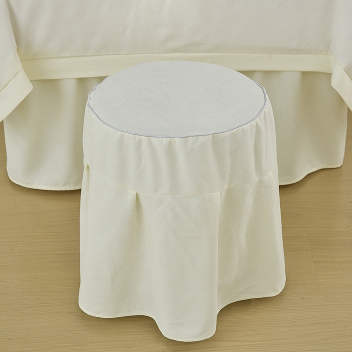 91家纺网 家纺一手货源 找家纺 不打烊家纺 2025新款贡棉美 容床罩印花款-花千城（支持logo定制） 花千城米白色