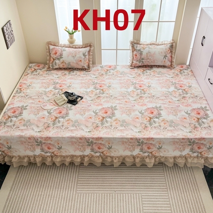 91家纺网 家纺一手货源 找家纺 手艺人家纺 2025新款精美蕾丝花边款夹棉绗缝炕盖榻榻米炕垫防滑炕垫炕盖榻榻米炕垫榻榻米垫床盖榻榻米炕盖炕垫KH01-KH27 KH07