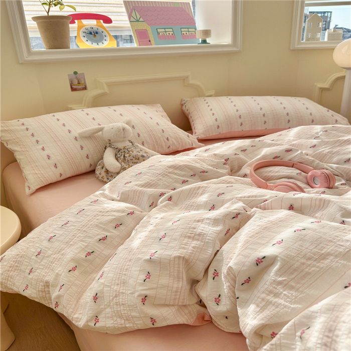 91家纺网 家纺一手货源 找家纺 （总）琪格格纺织 2025新款美式田园色织提花系列四件套