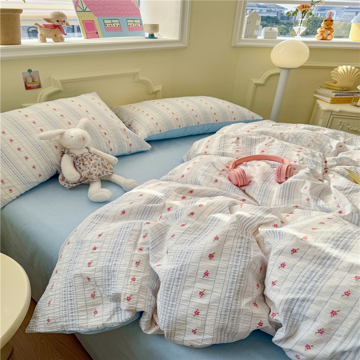 91家纺网 家纺一手货源 找家纺 （总）琪格格纺织 2025新款美式田园色织提花系列四件套