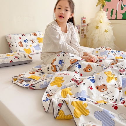 十九色 2025新款全棉13372ins儿童夏被 饼干熊