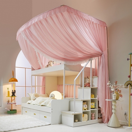 夏彩 2025新款雪纺子母一体式伸缩蚊帐-88623 88623-蔷薇粉