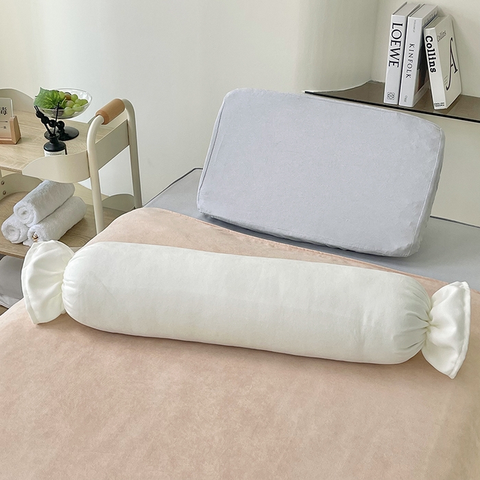 91家纺网 家纺一手货源 找家纺 不打烊家纺 2025新款贡棉美 容床罩印花款-梦之语（支持logo定制） 梦之语卡其色拼灰色