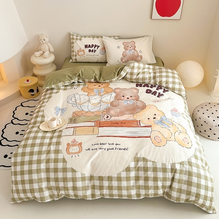 典曼家纺 2025新款 AB版活性印花四件套 快乐时光